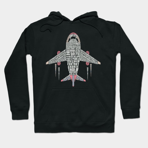 Aviation Phonetic Alphabet Flying Pilot Hoodie by Tesszero